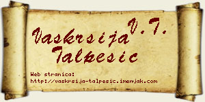 Vaskrsija Talpešić vizit kartica